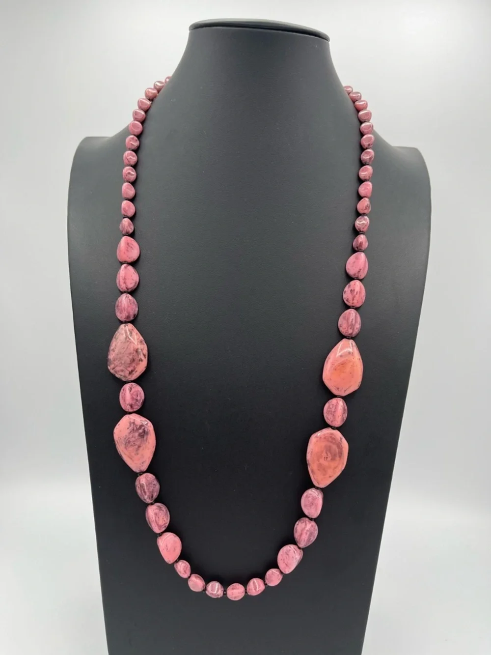 Rare Signed Miriam Haskell Mint Pink Art Glass Necklace Bracelet Set
